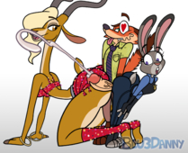 Gazelle Judy_Hopps Nick_Wilde Zootopia // 1600x1300 // 1.2MB // png