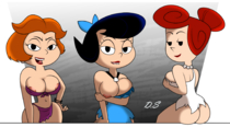 Betty_Rubble Crossover Jane_Jetson The_Flintstones The_Jetsons Wilma_Flintstone delta_shadow // 2000x1100 // 851.3KB // png