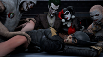 3D Batgirl Batman_(Series) Harley_Quinn Joker Source_Filmmaker deathhandsfm // 2560x1440 // 4.9MB // png