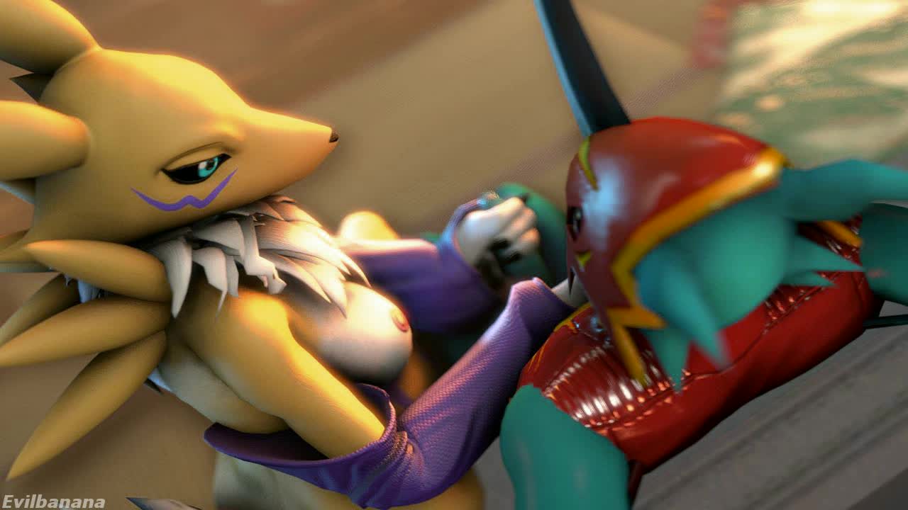 3D Animated Digimon Flamedramon Renamon Source_Filmmaker evilbanana // 1280x720 // 13.0MB // webm