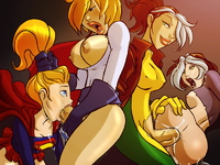 Crossover DC_Comics Justice_League Karen_Starr Marvel_Comics Power_Girl Rogue_(X-Men) Supergirl X-Men shoogerbare // 800x600 // 420.3KB // jpg