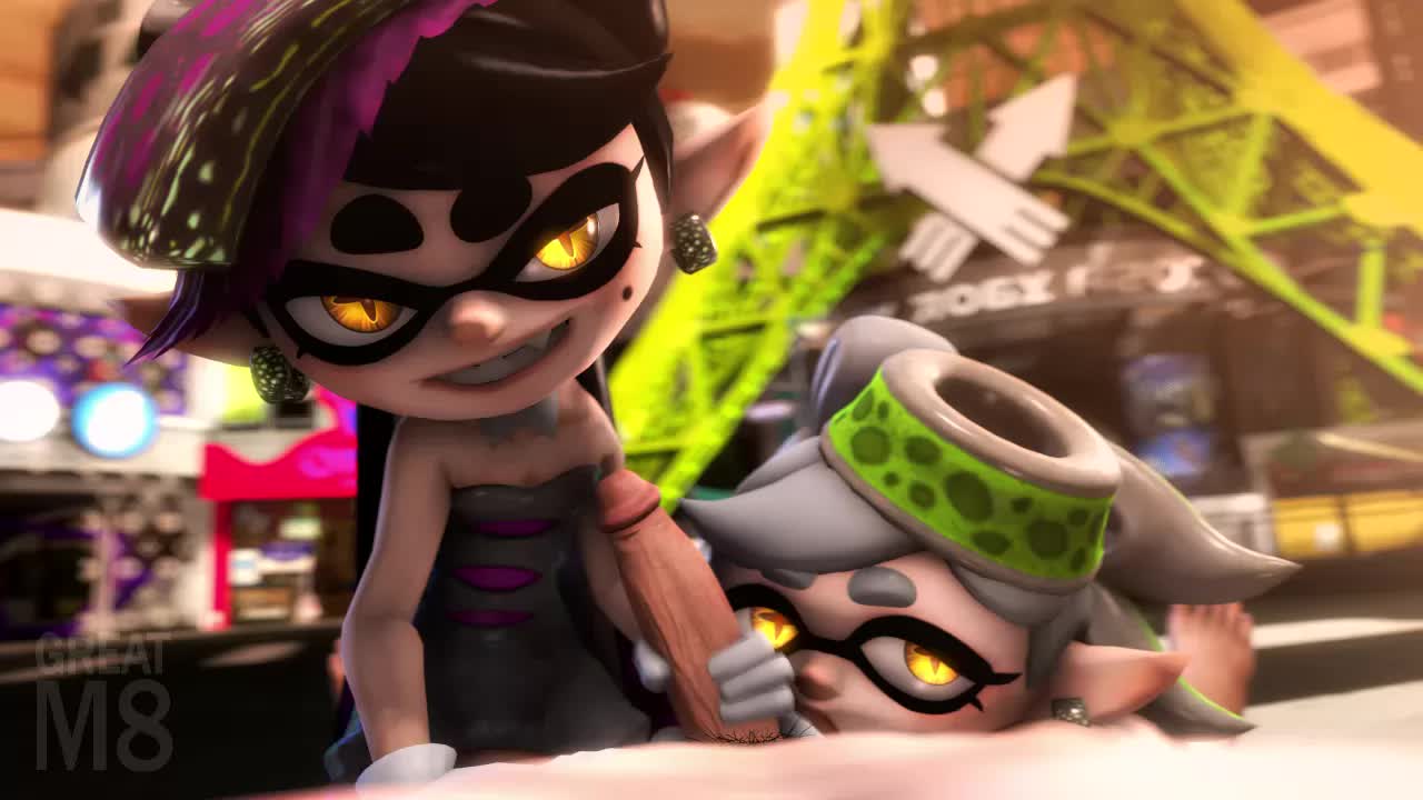 Animated Callie Marie Splatoon Squid_Sisters greatm8 // 1280x720 // 1.3MB // webm