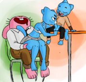 Gumball_Watterson Nicole_Watterson Richard_Watterson The_Amazing_World_of_Gumball redout // 650x620 // 343.2KB // png