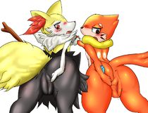 Buizel_(Pokémon) Fennekin_(Pokémon) Pokemon // 1494x1147 // 1.3MB // png