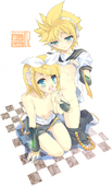 Kagamine_Len Kagamine_Rin Vocaloid // 676x1111 // 206.4KB // jpg