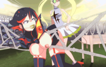 Animated Kill_la_Kill Omiko_Hakodate Ryuko_Matoi nennanennanenna // 500x316 // 2.1MB // gif