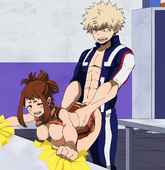 Animated Katsuki_Bakugo My_Hero_Academia Ochako_Uraraka nightlykrumbs // 1047x1080 // 2.5MB // gif