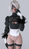 3D Android_2B Blender Nier_Automata tiepoe // 960x1600 // 2.1MB // png