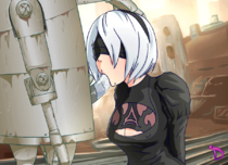 Android_2B Animated Derpixon Nier_Automata // 900x650 // 1.8MB // gif