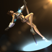 3D Lena_Oxton Overwatch RedDoe Tracer // 1920x1920 // 5.4MB // png