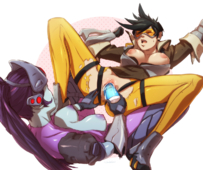 Momdadno Overwatch Tracer Widowmaker // 1280x1073 // 1.3MB // png