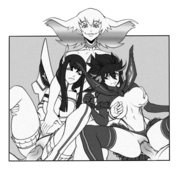 Haction Kill_la_Kill Ragyo_Kiryuin Ryuko_Matoi Satsuki_Kiryuin // 2409x2281 // 2.7MB // png