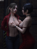3D Ada_Wong Claire_Redfield MissAlly Resident_Evil Resident_Evil_2_Remake // 3000x4000 // 7.5MB // png