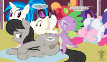 DJ_Pon-3 Jester My_Little_Pony_Friendship_Is_Magic Octavia_Melody Pinkie_Pie Rarity Spike_(MLP) Vinyl_Scratch blargsnarf // 1500x878 // 491.7KB // png