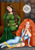 AthenaLove Brave_(Series) Disney_(series) Princess_Merida Queen_Elinor // 1000x1414 // 1.2MB // jpg