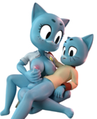 3D Gumball_Watterson Nicole_Watterson The_Amazing_World_of_Gumball // 1280x1581 // 1.3MB // png