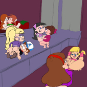 Animated Crossover Dipper_Pines Mabel_Pines Pacifica_Northwest The_Fairly_OddParents Timmy_Turner Trixie_Tang Vicky Wendy_Corduroy veronica_star // 800x800 // 419.8KB // gif