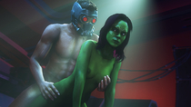 3D AngryRabbitGmoD Gamora Guardians_of_the_Galaxy Marvel_Comics Peter_Jason_Quill Star-Lord // 1280x720 // 877.8KB // png