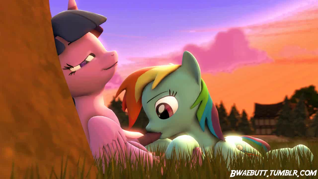 3D Animated My_Little_Pony_Friendship_Is_Magic Rainbow_Dash Source_Filmmaker Twilight_Sparkle bwaebutt // 1280x720 // 2.1MB // webm