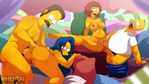Homer_Simpson Inusen_(artist) Marge_Simpson Maude_Flanders The_Simpsons tag_me // 4000x2250 // 2.3MB // jpg