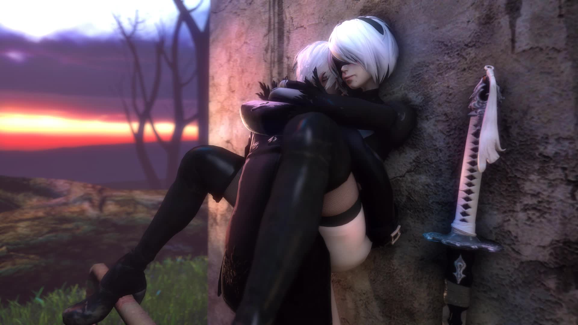 3D Android_2B Android_9S Animated Nier_Automata Sound Source_Filmmaker noname55 // 1920x1080 // 7.7MB // webm