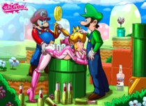 Animated Luigi Mario Princess_Peach Super_Mario_Bros // 718x521 // 911.5KB // gif