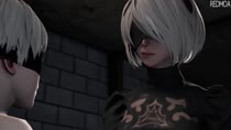 3D Android_2B Android_9S Animated Nier Nier_Automata Sound Source_Filmmaker redmoa // 1280x720 // 19.3MB // webm