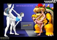 Bowser Crossover Princess_Peach Super_Mario_Bros Super_Smash_Bros. Wii_Fit Wii_Fit_Trainer dankwart tag_me // 3000x2117 // 1.9MB // jpg