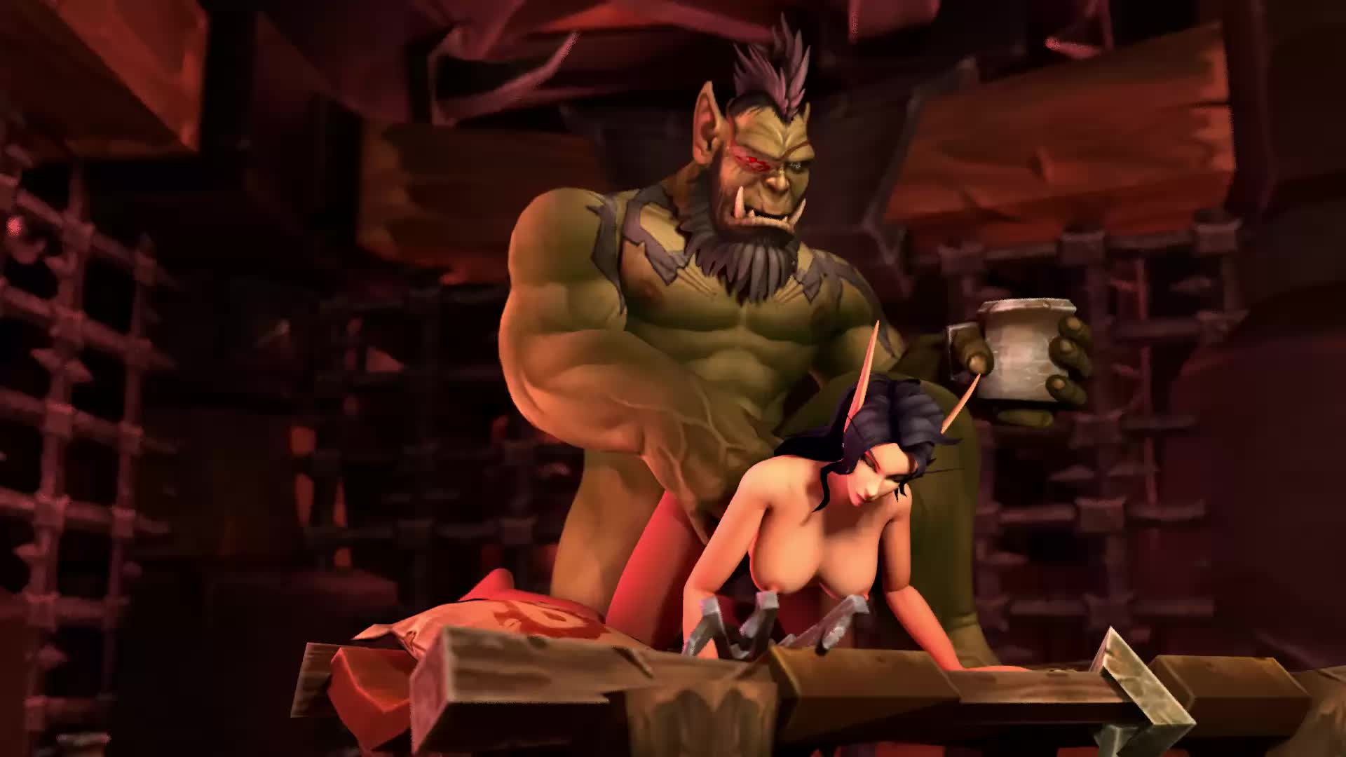 3D Animated Blood_Elf Orc World_of_Warcraft arialene-wow // 1920x1080 // 1.6MB // webm