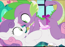 Animated My_Little_Pony_Friendship_Is_Magic Sfan Sound Spike_(MLP) Sweetie_Belle // 1080x794, 76.8s // 36.8MB // mp4