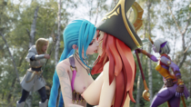 3D Blender DomSFM Jinx League_of_Legends Lux Miss_Fortune Soraka // 3840x2160 // 8.5MB // png