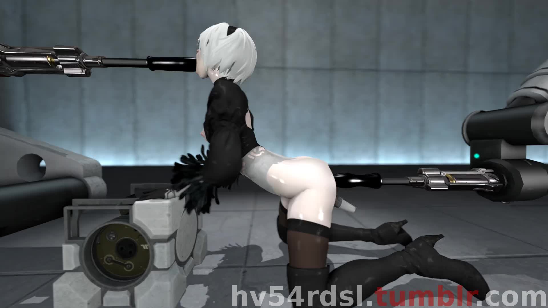 3D Android_2B Animated Hv54rDSL Nier Nier_Automata Source_Filmmaker // 1x1 // 1.8MB // mp4