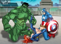 Avengers Avengers_Assemble Black_Widow_(Natasha_Romanova) Captain_America_(Steve_Rogers) Cartoon_Reality Linno Marvel_Comics The_Hulk_(Bruce_Banner) // 1024x744 // 285.8KB // jpg