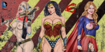 Armando_Huerta Batman_(Series) Batman_V_Superman DC_Comics Diana_Prince Gal_Gadot Harley_Quinn Melissa_Benoist Suicide_Squad Supergirl Superman_(series) Wonder_Woman Wonder_Woman_(series) margot_robbie // 2600x1300 // 7.4MB // png