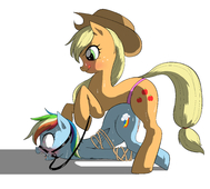 Applejack My_Little_Pony_Friendship_Is_Magic Rainbow_Dash // 3055x2750 // 667.8KB // png