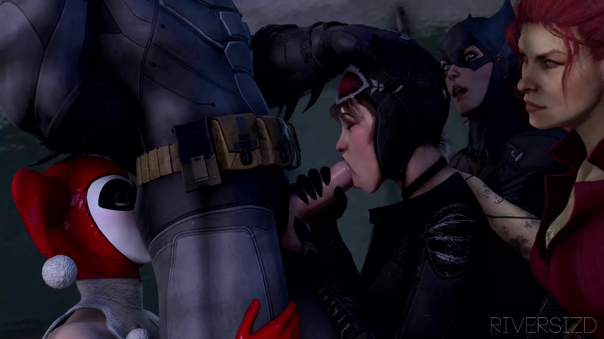 3D Animated Batgirl Batman_(Series) Catwoman DC_Comics Harley_Quinn Poison_Ivy Source_Filmmaker riversizd // 1920x1080 // 7.2MB // webm