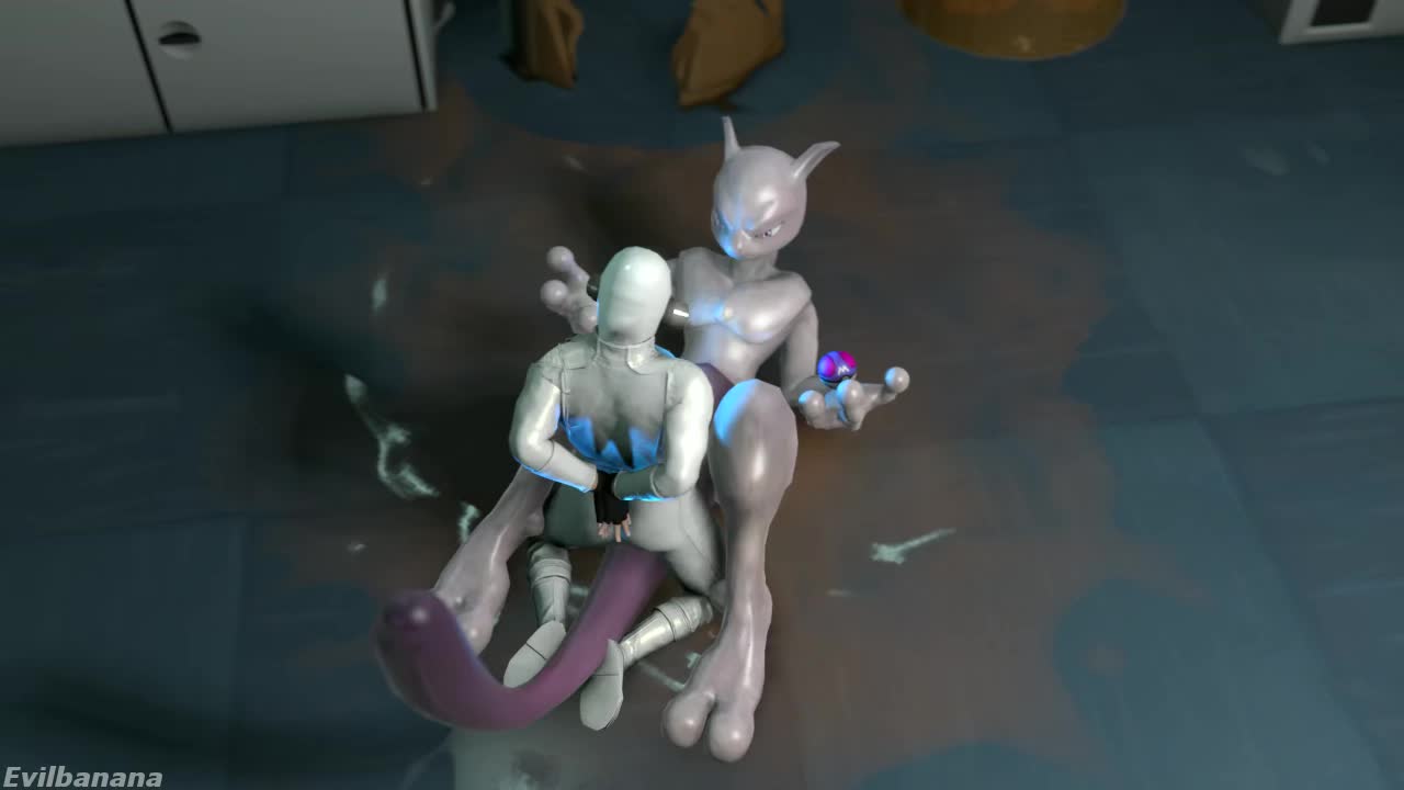 3D Animated Mewtwo_(Pokémon) Pokemon evilbanana // 1280x720 // 3.7MB // webm