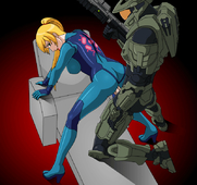 Animated Crossover Halo Master_Chief Metroid Samus_Aran pinoytoons // 800x750 // 1.4MB // gif