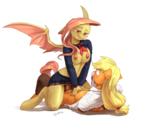 Applejack Audraria Fluttershy My_Little_Pony_Friendship_Is_Magic // 1898x1592 // 1.2MB // png