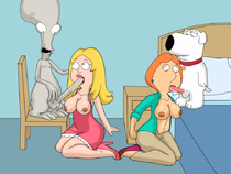 American_Dad Animated Brain_Griffin Crossover Family_Guy Francine_Smith Lois_Griffin Nikisupostat Roger_Smith // 960x720 // 617.3KB // gif
