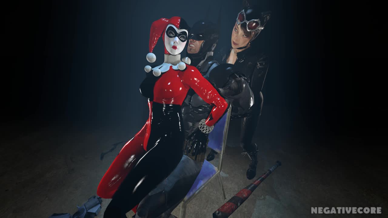 3D Animated Batman Batman_Arkham_Knight Catwoman DC_Comics Harley_Quinn Negativecoresfm Source_Filmmaker // 1280x720 // 901.1KB // webm
