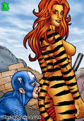 Avengers Captain_America_(Steve_Rogers) Marvel_Comics Tigra leandro_comics // 700x1000 // 394.1KB // jpg