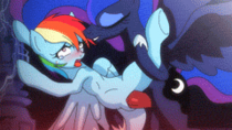 Animated Fantasyblade My_Little_Pony_Friendship_Is_Magic Princess_Luna Rainbow_Dash // 240x135 // 909.5KB // gif