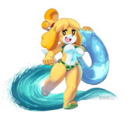Animal_Crossing Isabelle coolblue // 924x848 // 524.4KB // png