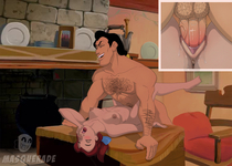Beauty_and_the_Beast Belle Disney_(series) Gaston Masquerade // 2090x1491 // 306.0KB // jpg