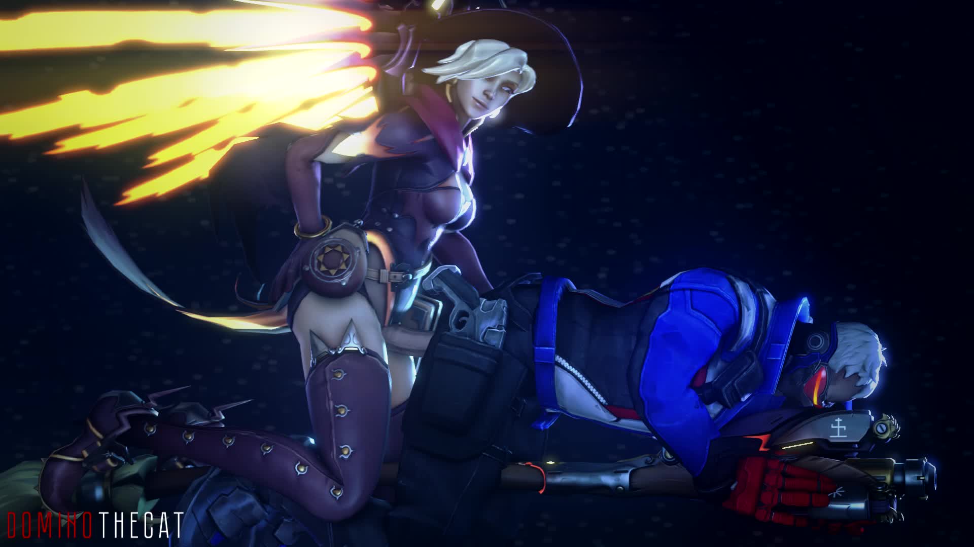 Animated DominotheCat Mercy Overwatch Soldier_76 // 1920x1080 // 7.2MB // mp4