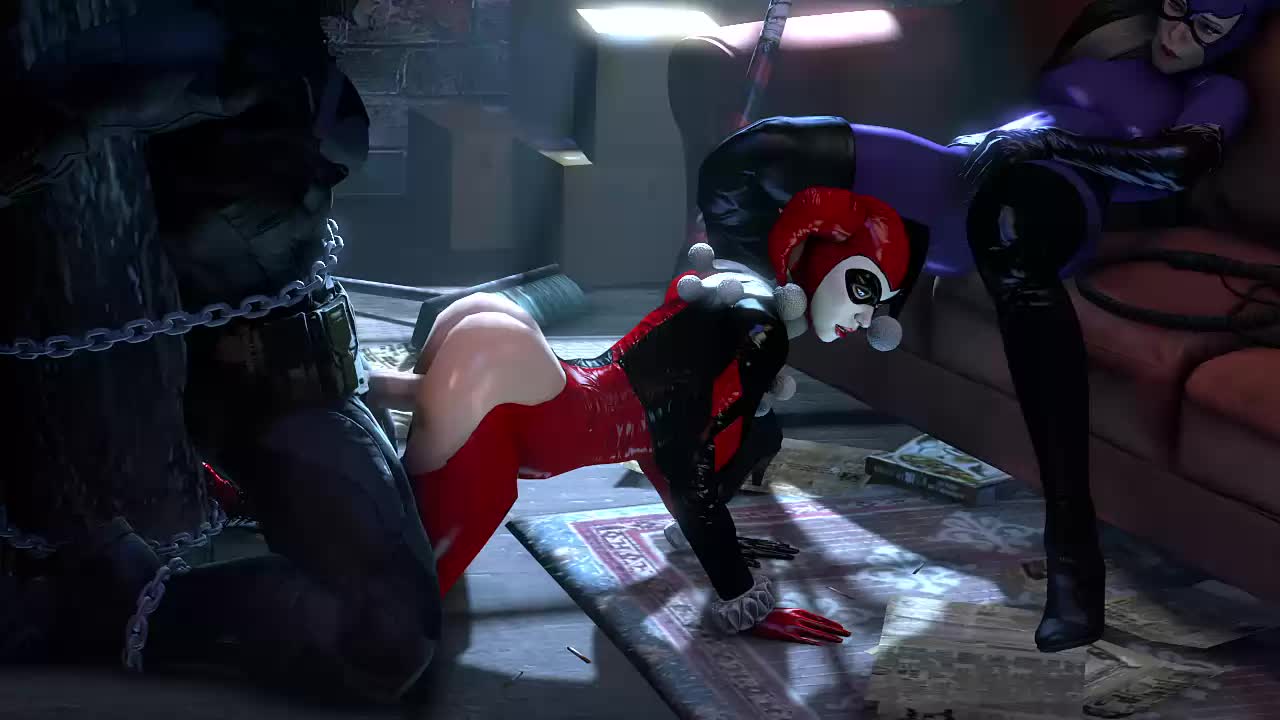 3D Animated Barbara_Gordon Batesz Batgirl Batman_(Bruce_Wayne) Batman_Arkham_Knight Catwoman DC_Comics Harley_Quinn Source_Filmmaker // 1280x720 // 1.7MB // webm