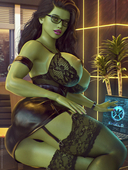 3D Marvel_Comics She-Hulk_(Jennifer_Walters) Shockabuki // 1125x1500 // 3.2MB // png