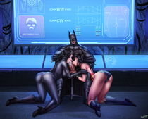 Batman_(Bruce_Wayne) Catwoman DC_Comics Evulchibi Justice_League Wonder_Woman // 1300x1044 // 941.7KB // jpg