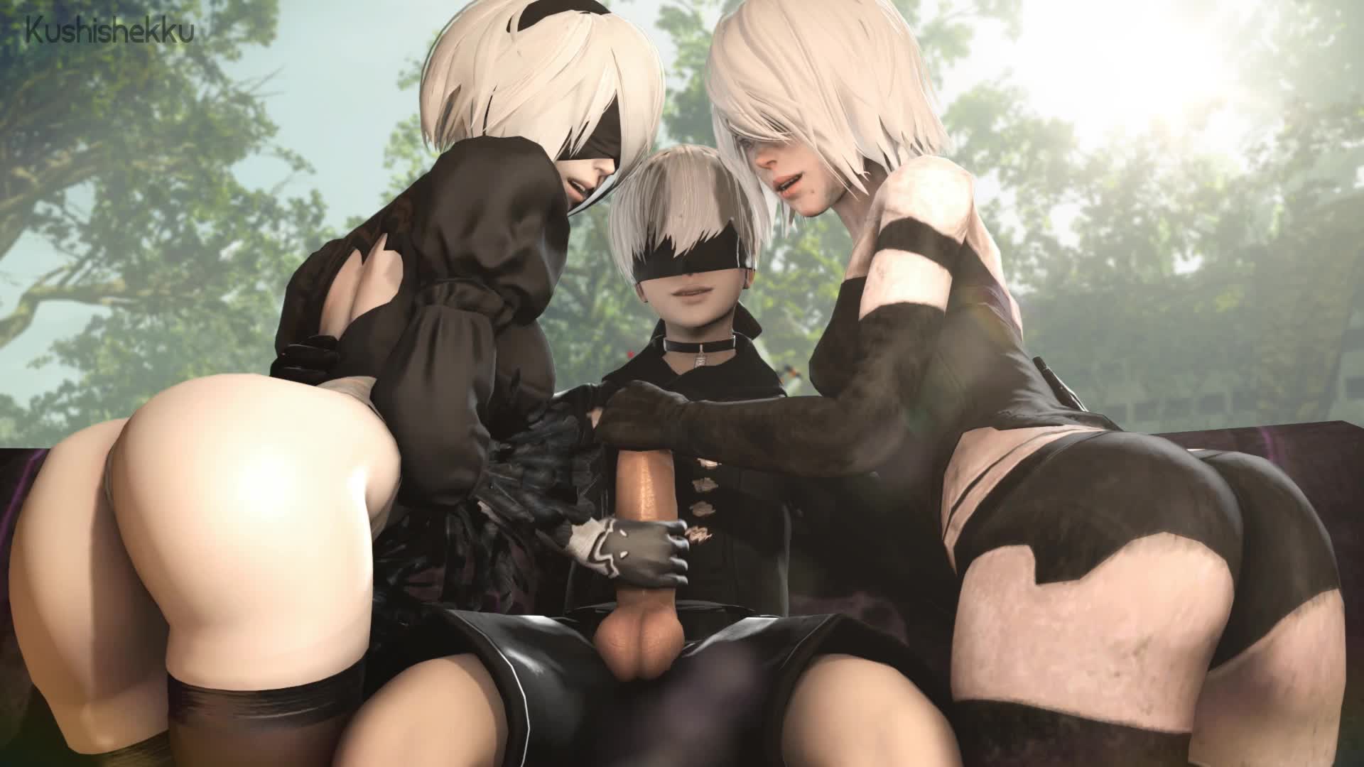3D Android_2B Android_9S Android_A2 Animated Kushishekku Nier_Automata Source_Filmmaker // 1920x1080 // 9.9MB // webm